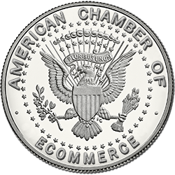 The Chamber's US Coin Logo: Branded with the American Chamber of eCommerce name